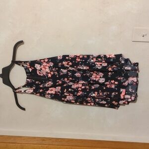 Torrid black tank top with pink floral design size 0